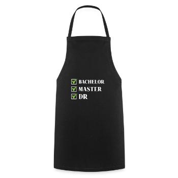 Baccalauréat Maître Dr. Doctorat Réussi - Tablier de cuisine - noir - Devant - AI Model Male 185 dark (185cm)
