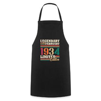 Vintage 1994 Février Vintage Anniversaire Rétro - Tablier de cuisine - noir - Devant - AI Model Male 185 dark (185cm)