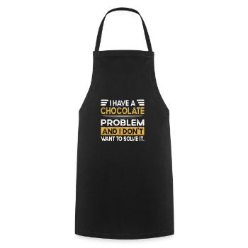 Chocolate is my hobby - Cooking Apron - black - Front - AI Model Male 185 dark (185cm)