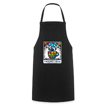 Puzzle Lover Jigzaw Puzzle Board Game Puzzler - Cooking Apron - black - Front - AI Model Male 185 dark (185cm)
