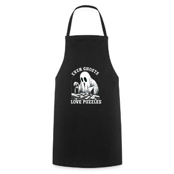 Puzzle Lover Jigzaw Puzzle Board Game Puzzler - Cooking Apron - black - Front - AI Model Male 185 dark (185cm)