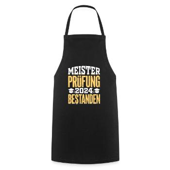Meisterprüfung 2024 bestanden - Kochschürze - Schwarz - Vorne - AI Model Male 185 dark (185cm)