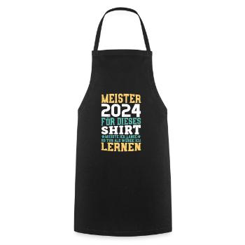 Meister 2024 Geschenk Meisterbrief - Kochschürze - Schwarz - Vorne - AI Model Male 185 dark (185cm)