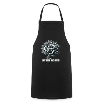 Blacksmith Metalworker Bladesmith Metal - Cooking Apron - black - Front - AI Model Male 185 dark (185cm)