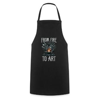 Blacksmith Metalworker Bladesmith Metal - Cooking Apron - black - Front - AI Model Male 185 dark (185cm)