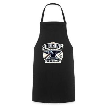 Blacksmith Metalworker Bladesmith Metal - Cooking Apron - black - Front - AI Model Male 185 dark (185cm)