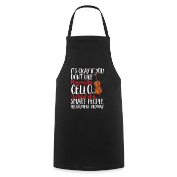 Cello Player Cellist Musician Cello - Cooking Apron - black - Front - AI Model Male 185 dark (185cm)