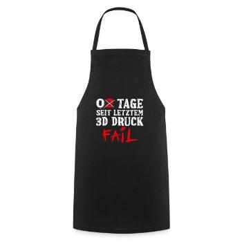 Nerd 3D Druck 0 Tage Seit Letztem 3D Druck Fail - Kochschürze - Schwarz - Vorne - AI Model Male 185 dark (185cm)