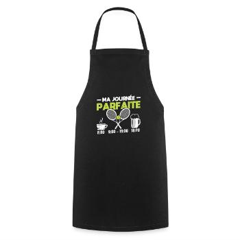 Ma Journée Parfaite Tennis - Tablier de cuisine - noir - Devant - AI Model Male 185 dark (185cm)