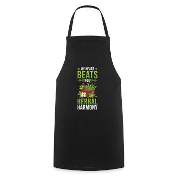 Herbalist Herbs - Cooking Apron - black - Front - AI Model Male 185 dark (185cm)