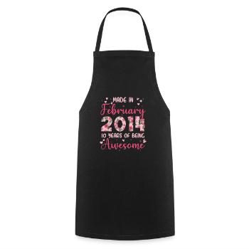 Februar 2014 Geschenk zum 10-jährigen Jubiläum für Frauen - Kochschürze - Schwarz - Vorne - AI Model Male 185 dark (185cm)