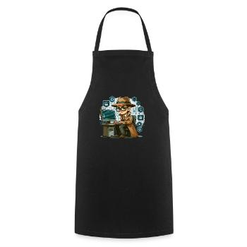 Ethical Hacking Analyst Ethical Cyber Security - Cooking Apron - black - Front - AI Model Male 185 dark (185cm)