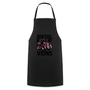 Tracteur Diesel dans mes veines - Tablier de cuisine - noir - Devant - AI Model Male 185 dark (185cm)