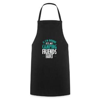 Si je suis saoul, c’est la faute de mes amis de camping - Tablier de cuisine - noir - Devant - AI Model Male 185 dark (185cm)