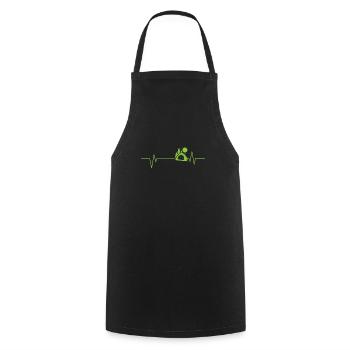 Herzschlaglinie mein Herz schlägt für Camping - Kochschürze - Schwarz - Vorne - AI Model Male 185 dark (185cm)