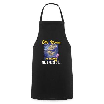 Marine Biology Ocean Marine Biologist - Cooking Apron - black - Front - AI Model Male 185 dark (185cm)