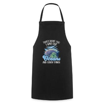 Marine Biology Ocean Marine Biologist - Cooking Apron - black - Front - AI Model Male 185 dark (185cm)