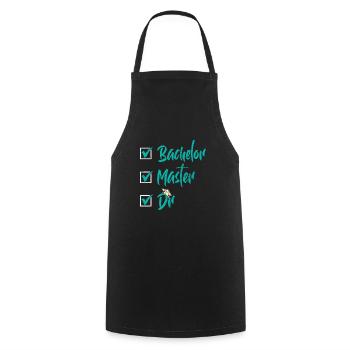 Baccalauréat Maître Dr. Doctorat Réussi - Tablier de cuisine - noir - Devant - AI Model Male 185 dark (185cm)