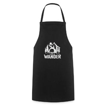 Let's Wander Camping Urlaub Berge - Kochschürze - Schwarz - Vorne - AI Model Male 185 dark (185cm)