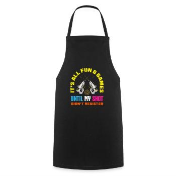 Indoor laser tag party outfit laser tag - Cooking Apron - black - Front - AI Model Male 185 dark (185cm)