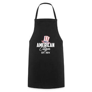 American Citizen Est 2024 US Flag Naturalized - Kochschürze - Schwarz - Vorne - AI Model Male 185 dark (185cm)