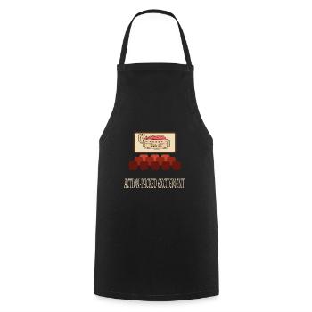 Cinéma Cinéphile Rétro Vintage Classique Cinéma TV - Tablier de cuisine - noir - Devant - AI Model Male 185 dark (185cm)