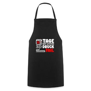 Nerd 3D Printing 0 Days Since Last 3D Printing Fail - Cooking Apron - black - Front - AI Model Male 185 dark (185cm)