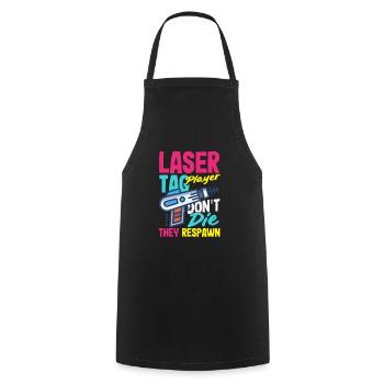 Indoor laser tag party outfit laser tag - Cooking Apron - black - Front - AI Model Male 185 dark (185cm)