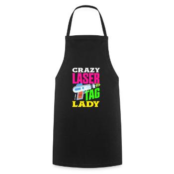Indoor laser tag party outfit laser tag - Cooking Apron - black - Front - AI Model Male 185 dark (185cm)