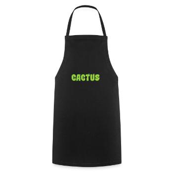 Fleur de plante de cactus - Tablier de cuisine - noir - Devant - AI Model Male 185 dark (185cm)
