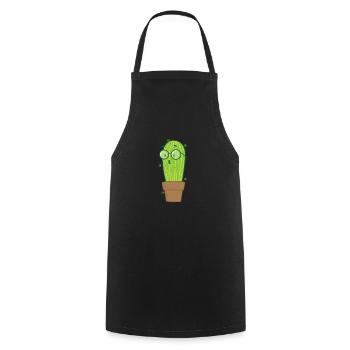 Streber Kaktus Pflanze - Kochschürze - Schwarz - Vorne - AI Model Male 185 dark (185cm)