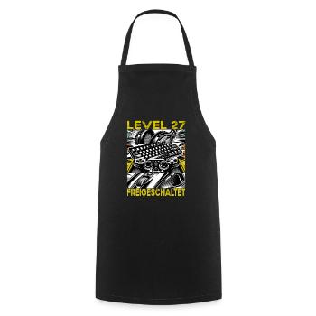 Birthday Level 27 Unlocked Gaming & Gamer - Cooking Apron - black - Front - AI Model Male 185 dark (185cm)