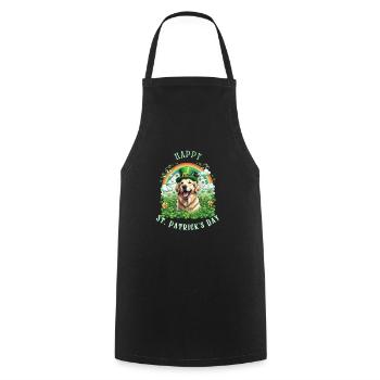 Chapeau vert et trèfle I Or de la Saint-Patrick - Tablier de cuisine - noir - Devant - AI Model Male 185 dark (185cm)