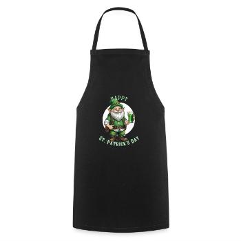 St. Patrick's Day Leprechaun I Green Beer I - Cooking Apron - black - Front - AI Model Male 185 dark (185cm)