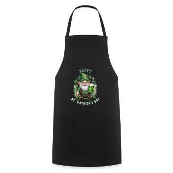 St. Patrick's Day Leprechaun I Green Beer I - Cooking Apron - black - Front - AI Model Male 185 dark (185cm)