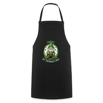 St. Patrick's Day Leprechaun I Green Beer I - Cooking Apron - black - Front - AI Model Male 185 dark (185cm)