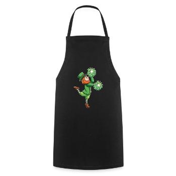 Leprechaun Cheerleading Cheerleader St Patrick's Day - Cooking Apron - black - Front - AI Model Male 185 dark (185cm)