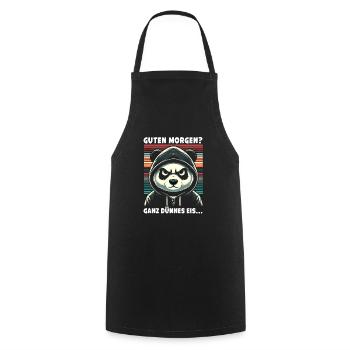 Bonjour? Glace très mince Sarcastique - Tablier de cuisine - noir - Devant - AI Model Male 185 dark (185cm)