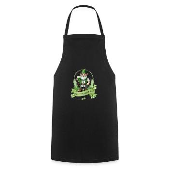 St. Patrick's Day Leprechaun I Green Beer I - Cooking Apron - black - Front - AI Model Male 185 dark (185cm)