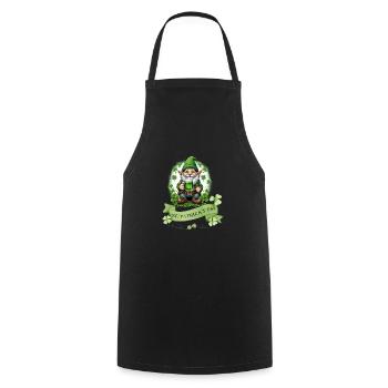 St. Patrick's Day Leprechaun I Green Beer I - Cooking Apron - black - Front - AI Model Male 185 dark (185cm)