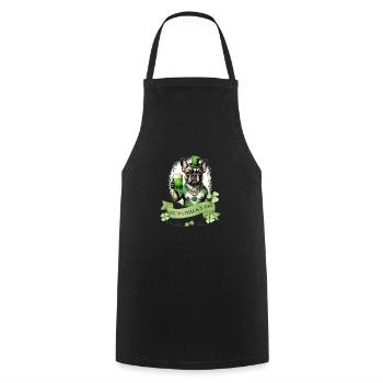St. Patrick's Day French Bulldog I St. Paddy's - Cooking Apron - black - Front - AI Model Male 185 dark (185cm)