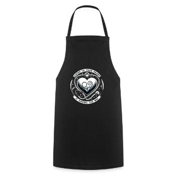 Healthy Heartbeat February Heart Awareness - Cooking Apron - black - Front - AI Model Male 185 dark (185cm)