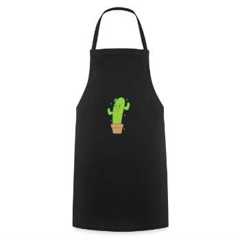 Cactus in Pot Plant Environment - Cooking Apron - black - Front - AI Model Male 185 dark (185cm)