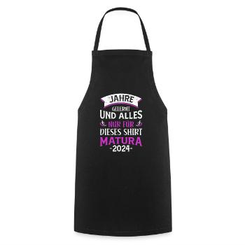 Matura 2024 ans J’ai tout appris pour ce t-shirt - Tablier de cuisine - noir - Devant - AI Model Male 185 dark (185cm)