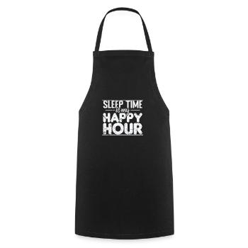 Sleep Time is my Happy Hour Night Hobby - Cooking Apron - black - Front - AI Model Male 185 dark (185cm)