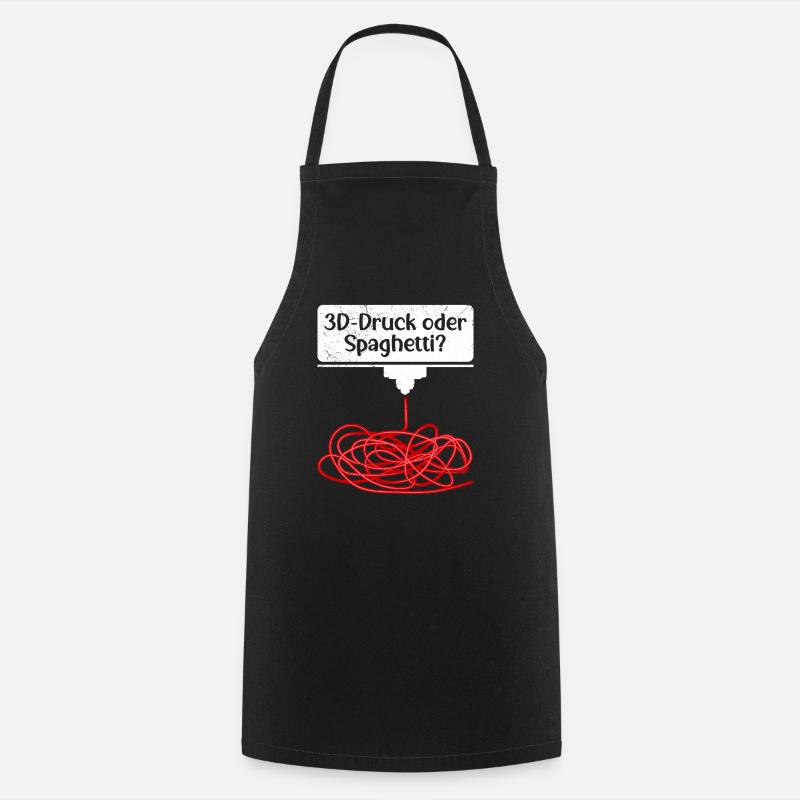 L’impression 3D ou l’impression 3D spaghetti échouent - Tablier de cuisine - noir