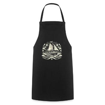 Boating Dad Boat Captain Pontoon Sailor Cruising - Kochschürze - Schwarz - Vorne - AI Model Male 185 dark (185cm)