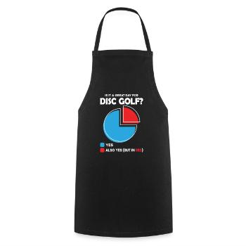 Est-ce un grand jour pour le disc golf ? - Tablier de cuisine - noir - Devant - AI Model Male 185 dark (185cm)