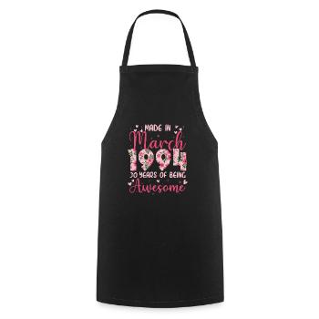 März 1994 Geschenk zum 30-jährigen Jubiläum für Ehefrau - Kochschürze - Schwarz - Vorne - AI Model Male 185 dark (185cm)