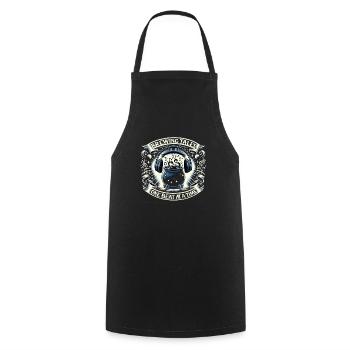 Gift for book lovers with - Cooking Apron - black - Front - AI Model Male 185 dark (185cm)